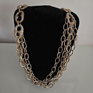 Chunky Gold Tone Pave Chain Necklace
